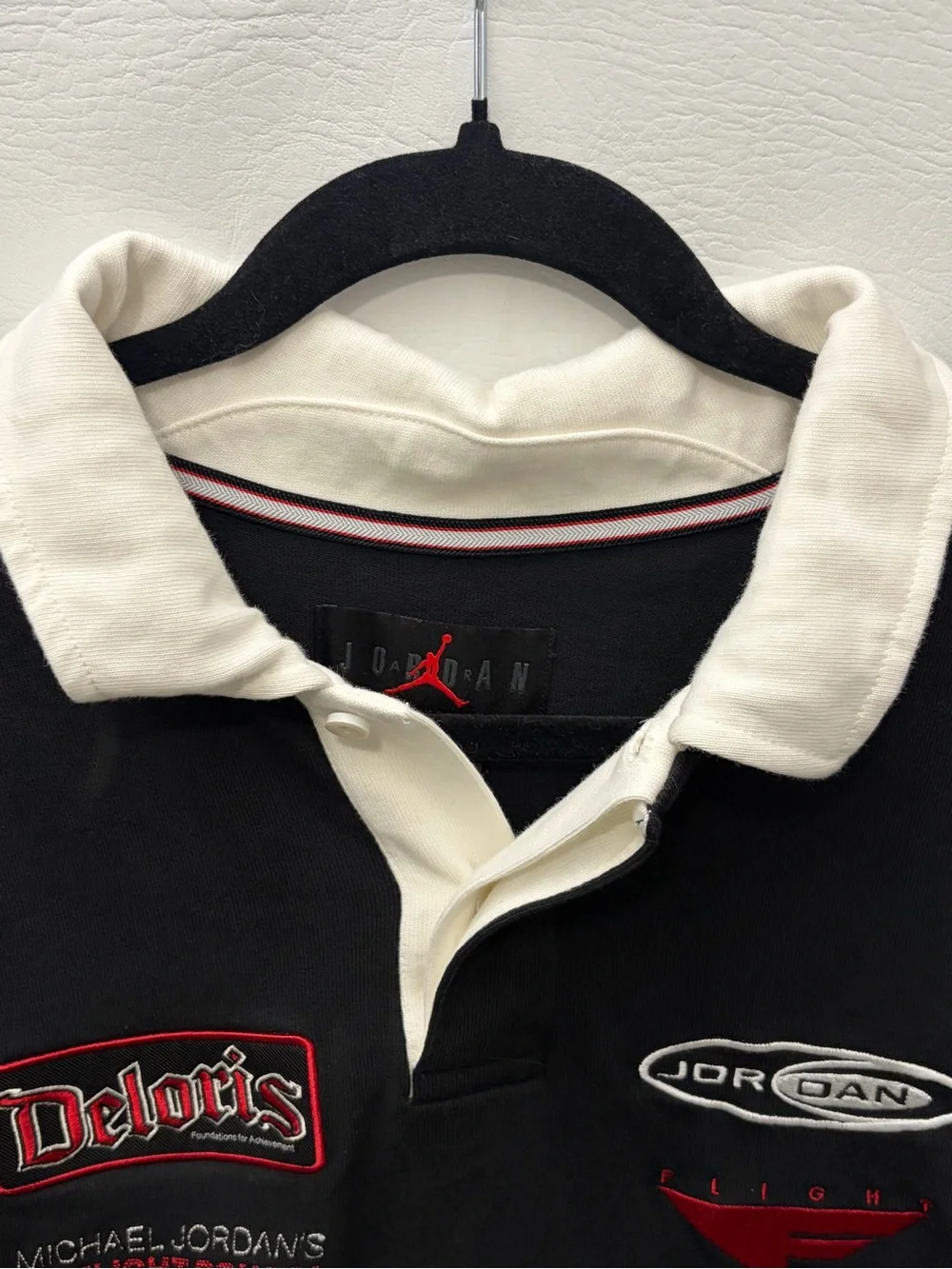 Nike Air Jordan Essentials Long-Sleeve Rugby Shirt Black Medium
